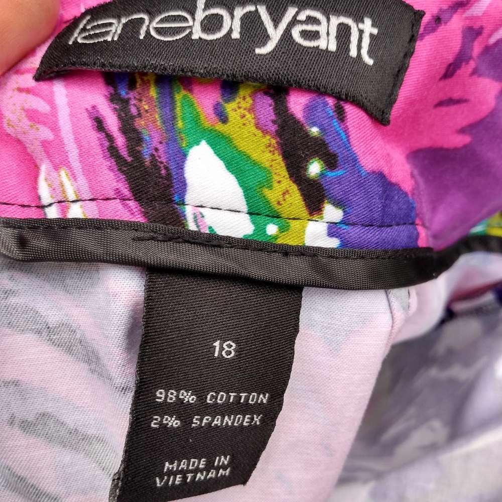 Lane Bryant Floral Multi Color & Black Skirt SZ 18 - Picture 6 of 7